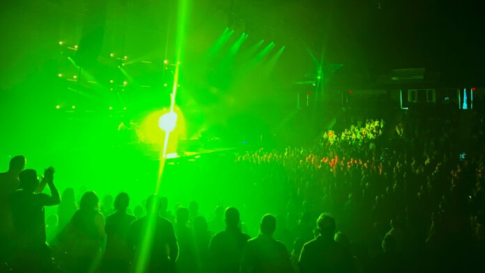 Green Laser Light Show at New Year's Eve Concert